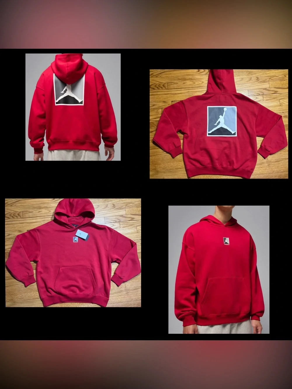 Jordan Brooklyn Fleece Men's Graphic Pullover Hoodie size New! red